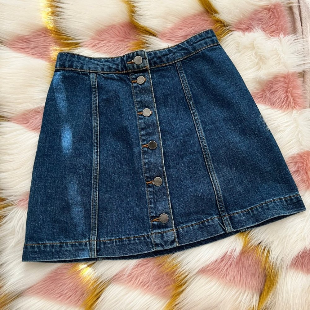 High Waisted Denim Skirt